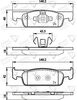 COMLINE adb02144 -  Комплект тормозных колодок, дисковый тормоз