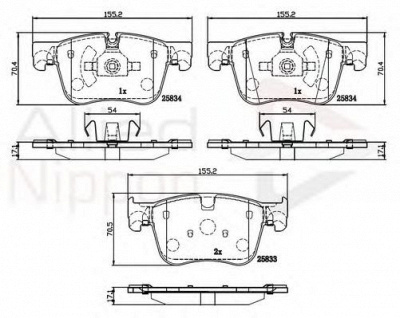 COMLINE adb02250 -  Комплект тормозных колодок, дисковый тормоз