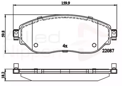 COMLINE adb02285 -  Комплект тормозных колодок, дисковый тормоз