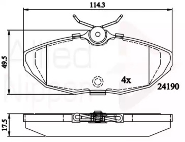 COMLINE adb02289 -  Комплект тормозных колодок, дисковый тормоз