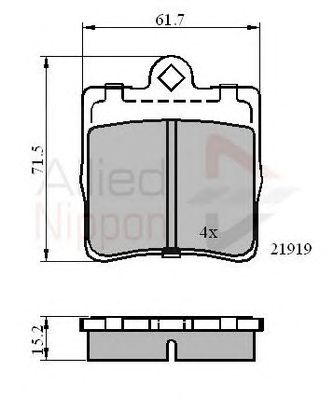 COMLINE adb0454 -  Комплект тормозных колодок, дисковый тормоз