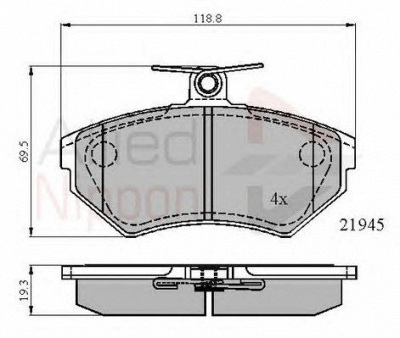 COMLINE adb0736 -  Комплект тормозных колодок, дисковый тормоз