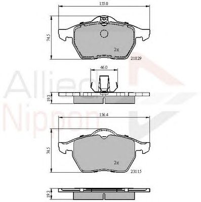 COMLINE adb0749 -  Комплект тормозных колодок, дисковый тормоз