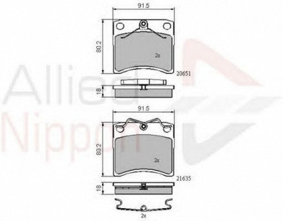 COMLINE adb0953 -  Комплект тормозных колодок, дисковый тормоз