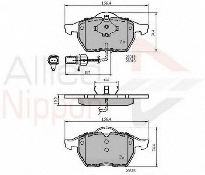 COMLINE adb11025 -  Комплект тормозных колодок, дисковый тормоз