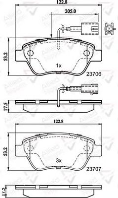 COMLINE adb11037 -  Комплект тормозных колодок, дисковый тормоз