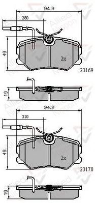 COMLINE adb11098 -  Комплект тормозных колодок, дисковый тормоз