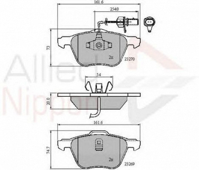 COMLINE adb11136 -  Комплект тормозных колодок, дисковый тормоз