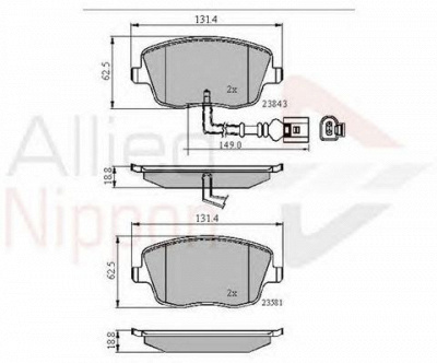 COMLINE adb11147 -  Комплект тормозных колодок, дисковый тормоз