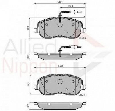 COMLINE adb11158 -  Комплект тормозных колодок, дисковый тормоз
