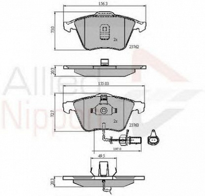 COMLINE adb11200 -  Комплект тормозных колодок, дисковый тормоз
