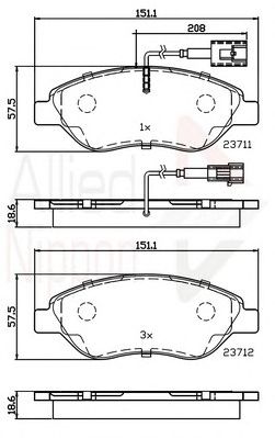 COMLINE adb11222 -  Комплект тормозных колодок, дисковый тормоз