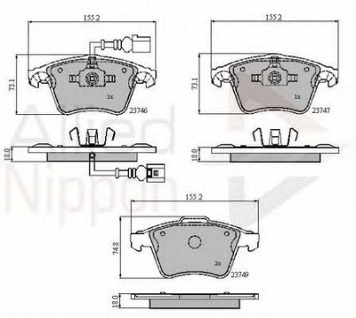 COMLINE adb11312 -  Комплект тормозных колодок, дисковый тормоз