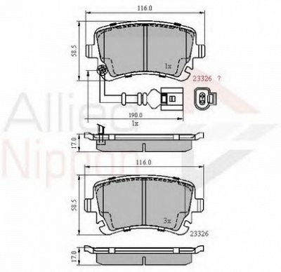 COMLINE adb11313 -  Комплект тормозных колодок, дисковый тормоз