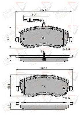 COMLINE adb11678 -  Комплект тормозных колодок, дисковый тормоз
