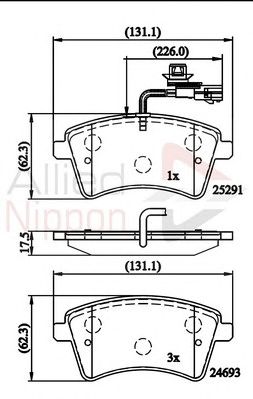 COMLINE adb11707 -  Комплект тормозных колодок, дисковый тормоз