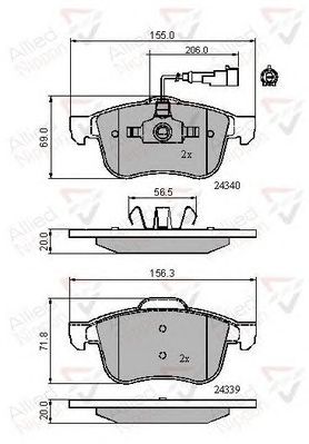 COMLINE adb11718 -  Комплект тормозных колодок, дисковый тормоз