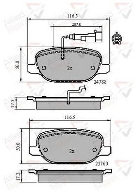 COMLINE adb11769 -  Комплект тормозных колодок, дисковый тормоз