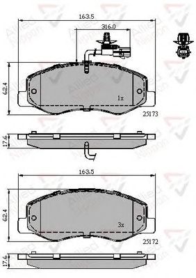 COMLINE adb12108 -  Комплект тормозных колодок, дисковый тормоз