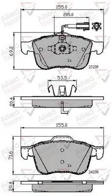 COMLINE adb12118 -  Комплект тормозных колодок, дисковый тормоз