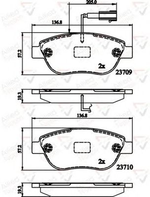 COMLINE adb12140 -  Комплект тормозных колодок, дисковый тормоз