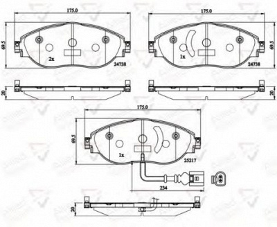 COMLINE adb12201 -  Комплект тормозных колодок, дисковый тормоз