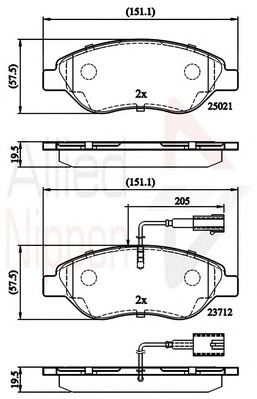 COMLINE adb12213 -  Комплект тормозных колодок, дисковый тормоз