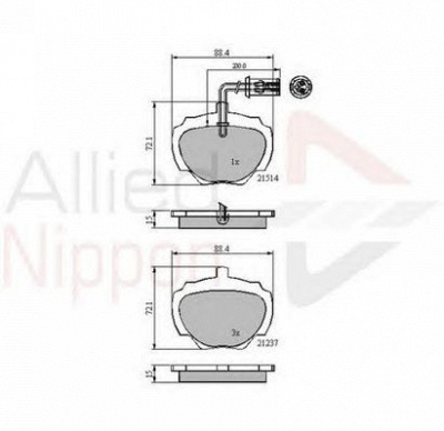 COMLINE adb1224 -  Комплект тормозных колодок, дисковый тормоз