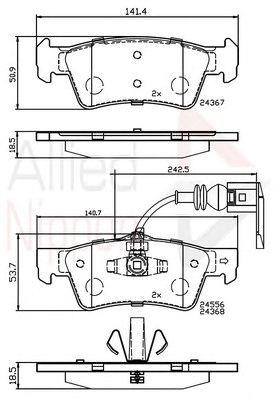 COMLINE adb12244 -  Комплект тормозных колодок, дисковый тормоз