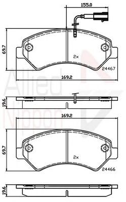 COMLINE adb12247 -  Комплект тормозных колодок, дисковый тормоз