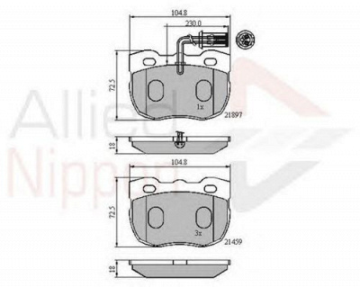 COMLINE adb1401 -  Комплект тормозных колодок, дисковый тормоз