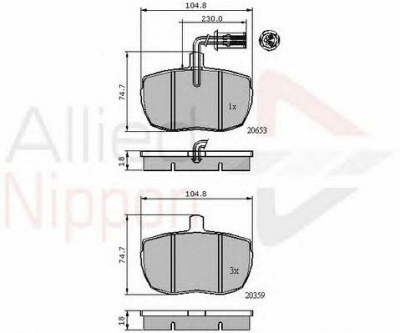 COMLINE adb1413 -  Комплект тормозных колодок, дисковый тормоз