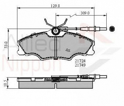 COMLINE adb1433 -  Комплект тормозных колодок, дисковый тормоз