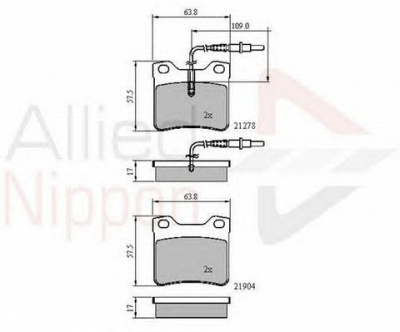 COMLINE adb1455 -  Комплект тормозных колодок, дисковый тормоз