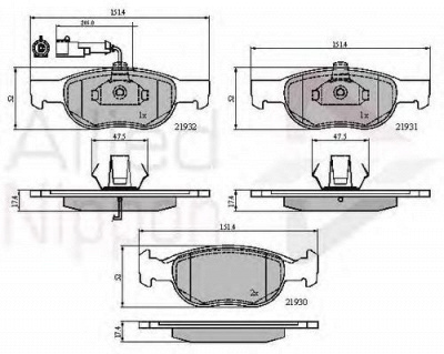 COMLINE adb1479 -  Комплект тормозных колодок, дисковый тормоз