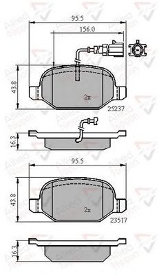 COMLINE adb16013 -  Комплект тормозных колодок, дисковый тормоз