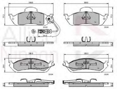COMLINE adb1911 -  Комплект тормозных колодок, дисковый тормоз