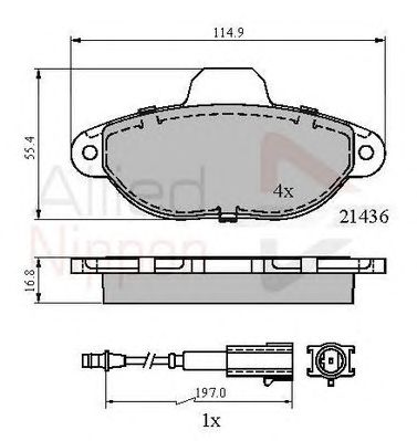 COMLINE adb21602 -  Комплект тормозных колодок, дисковый тормоз