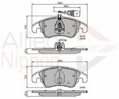 COMLINE adb21789 -  Комплект тормозных колодок, дисковый тормоз