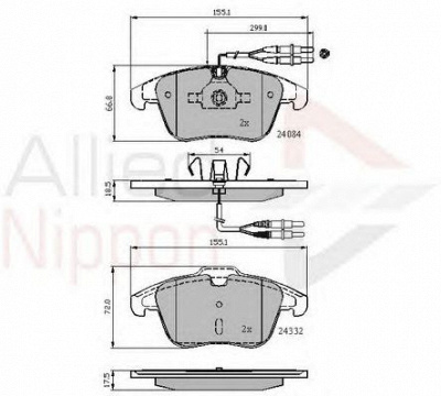 COMLINE adb22002 -  Комплект тормозных колодок, дисковый тормоз
