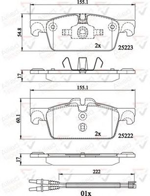 COMLINE adb22195 -  Комплект тормозных колодок, дисковый тормоз