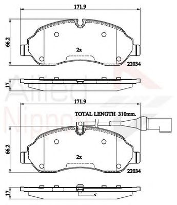 COMLINE adb22214 -  Комплект тормозных колодок, дисковый тормоз