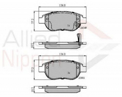 COMLINE adb31038 -  Комплект тормозных колодок, дисковый тормоз