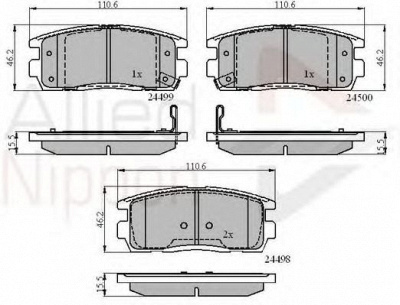 COMLINE adb31580 -  Комплект тормозных колодок, дисковый тормоз