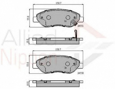 COMLINE adb31638 -  Комплект тормозных колодок, дисковый тормоз