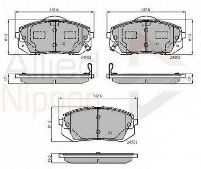 COMLINE adb31768 -  Комплект тормозных колодок, дисковый тормоз
