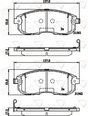 COMLINE adb32202 -  Комплект тормозных колодок, дисковый тормоз