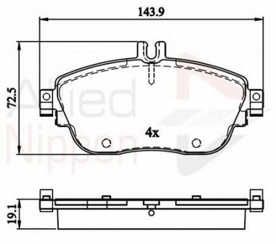 COMLINE adb32208 -  Комплект тормозных колодок, дисковый тормоз