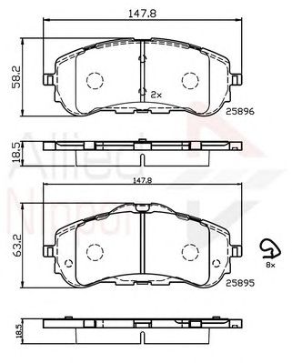 COMLINE adb32232 -  Комплект тормозных колодок, дисковый тормоз