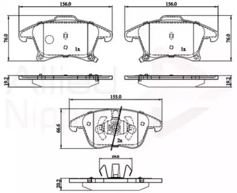 COMLINE adb32286 -  Комплект тормозных колодок, дисковый тормоз